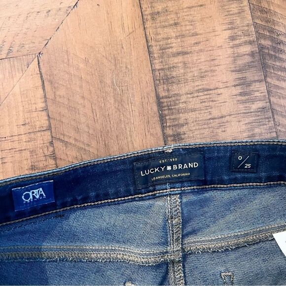 Lucky Brand Jeans Womens Medium Wash Lolita Crop Stretch Blue Denim Size 0/25 - Picture 7 of 7